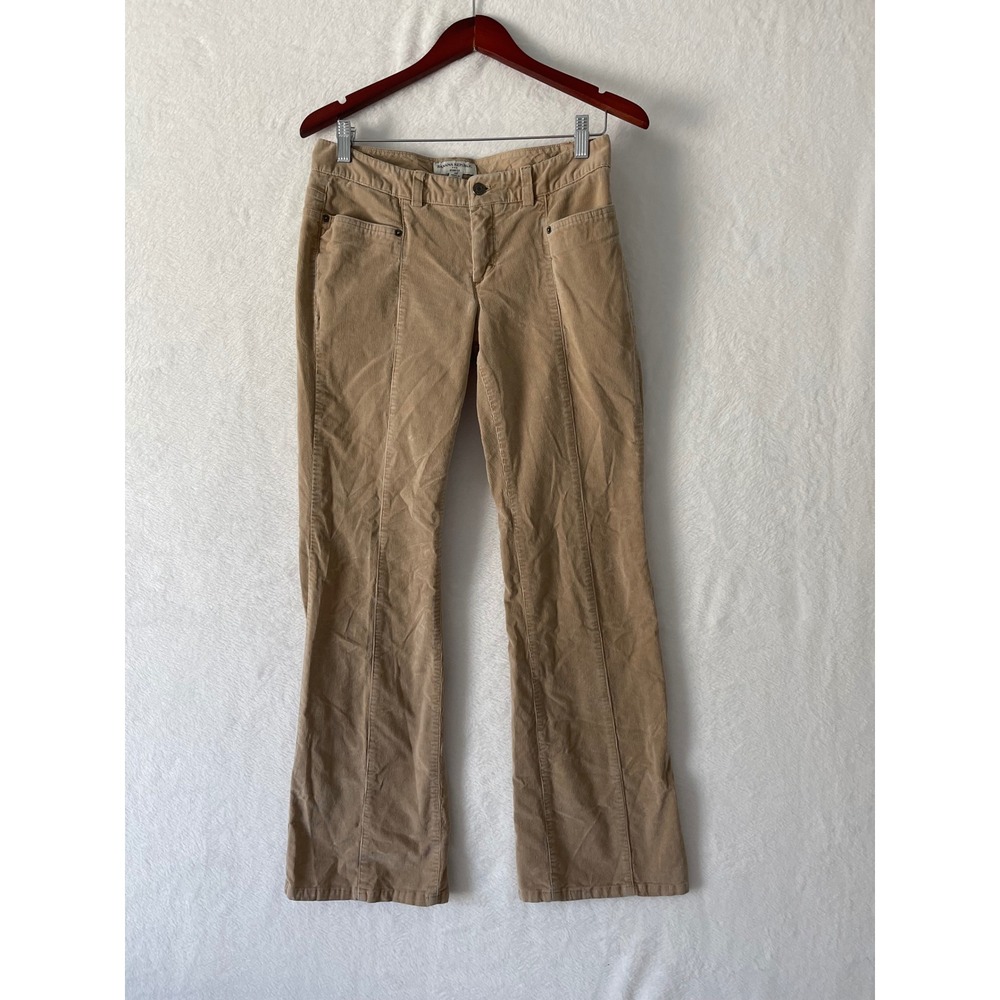 Banana Republic Ryan Fit Tan Corduroy Flare Leg Pants Womens Size 8R Khaki